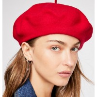Free People Red Rouge  Du Jour Beret Sz ALL  eb-94438171